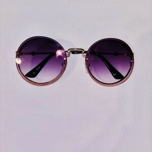 Purple Gradient Oversized Round Sunglasses